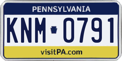 PA license plate KNM0791