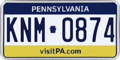 PA license plate KNM0874