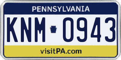 PA license plate KNM0943