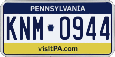 PA license plate KNM0944