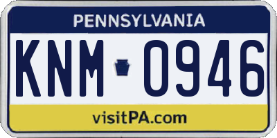 PA license plate KNM0946
