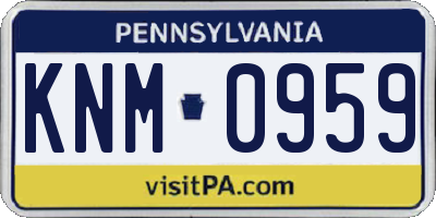 PA license plate KNM0959