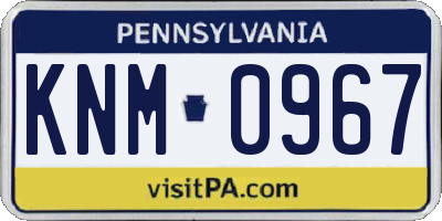 PA license plate KNM0967