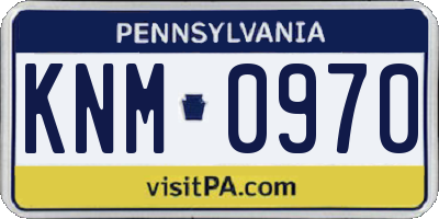 PA license plate KNM0970