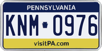 PA license plate KNM0976