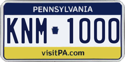 PA license plate KNM1000