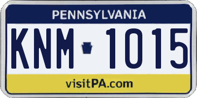 PA license plate KNM1015
