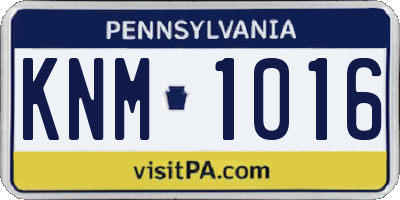 PA license plate KNM1016