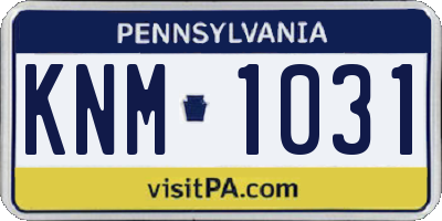 PA license plate KNM1031