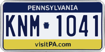 PA license plate KNM1041