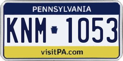 PA license plate KNM1053