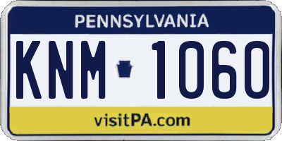 PA license plate KNM1060