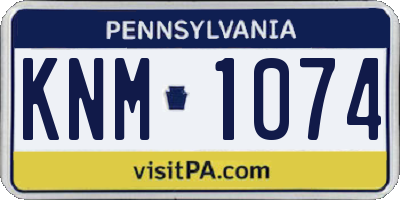 PA license plate KNM1074