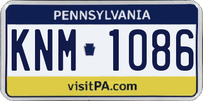 PA license plate KNM1086