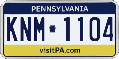 PA license plate KNM1104