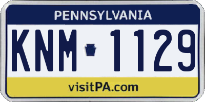 PA license plate KNM1129