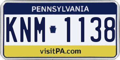 PA license plate KNM1138