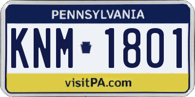 PA license plate KNM1801