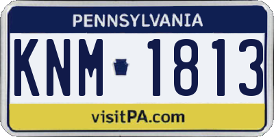 PA license plate KNM1813