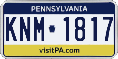 PA license plate KNM1817