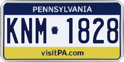 PA license plate KNM1828