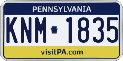 PA license plate KNM1835