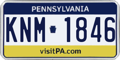 PA license plate KNM1846