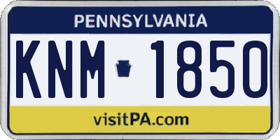 PA license plate KNM1850