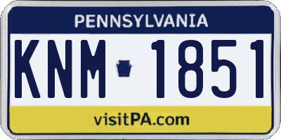 PA license plate KNM1851