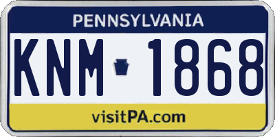 PA license plate KNM1868