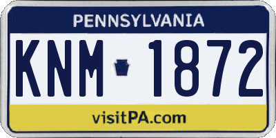 PA license plate KNM1872
