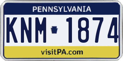 PA license plate KNM1874