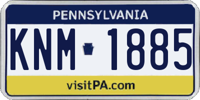 PA license plate KNM1885