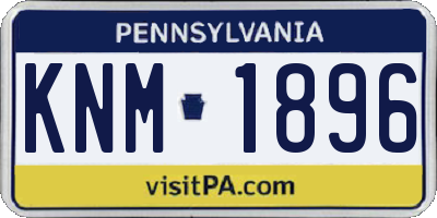 PA license plate KNM1896