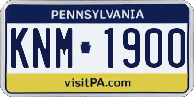 PA license plate KNM1900