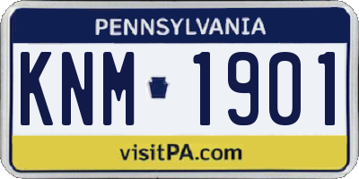PA license plate KNM1901
