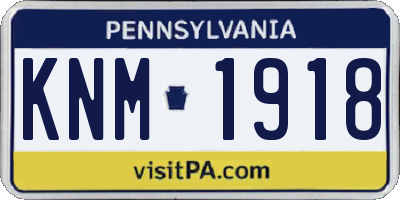PA license plate KNM1918