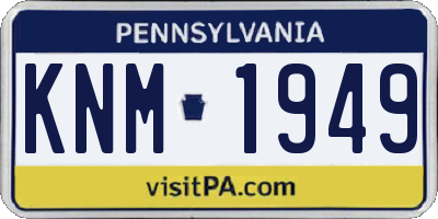PA license plate KNM1949