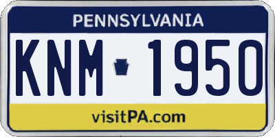 PA license plate KNM1950