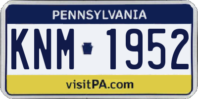 PA license plate KNM1952