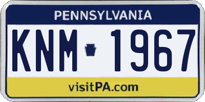 PA license plate KNM1967