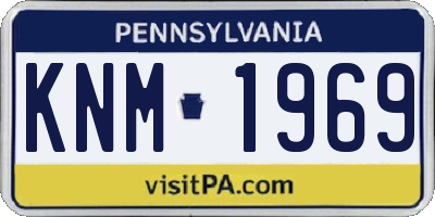 PA license plate KNM1969