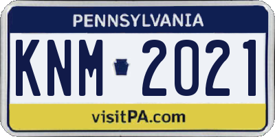 PA license plate KNM2021