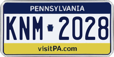 PA license plate KNM2028