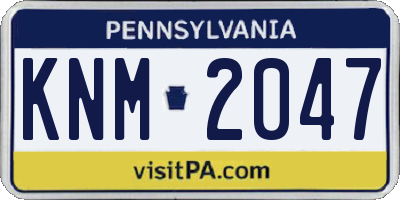 PA license plate KNM2047