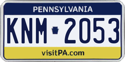 PA license plate KNM2053
