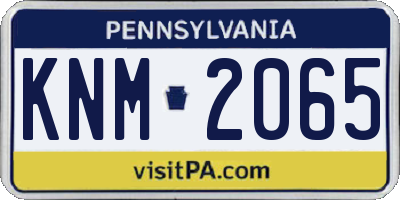 PA license plate KNM2065