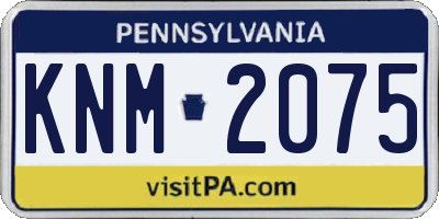 PA license plate KNM2075