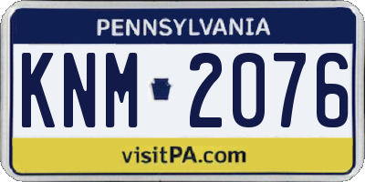 PA license plate KNM2076