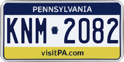 PA license plate KNM2082